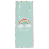 RegenboogBaby shower Wijn Cadeautas (Achterkant)