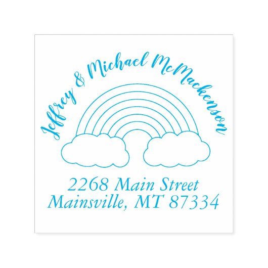 RegenboogBaby shower Zelfinktende Stempel (Design)