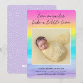RegenboogBaby | Zelfs Miracles Dark | Fotogeboorte Aankondiging (Voorkant / Achterkant)