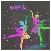 Regenboogballetdansthema Gepersonaliseerd Stof (Close Up)