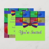 Regenboogballon - Birthday-feestdag Kaart (Voorkant / Achterkant)