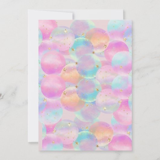 Regenboogballon Roze Boog 1e Verjaardagsfeest Kaart (Achterkant)