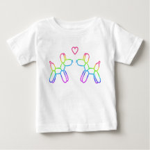 Regenboogballonhonden in Love Baby T-Shirt