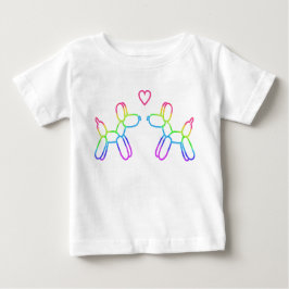Regenboogballonhonden in Love Baby T-Shirt