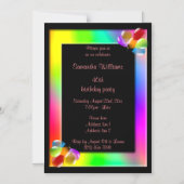 Regenboogballonnen en gekleurde ballonnen 40e verj magnetische uitnodiging (Voorkant)