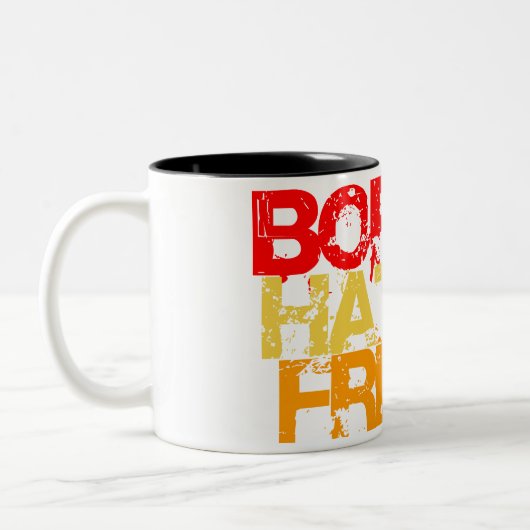 regenboogballonnen, geboren zonder haat. tweekleurige koffiemok (Links)