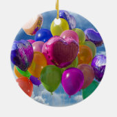 Regenboogballonnen in wolken keramisch ornament (Achterkant)