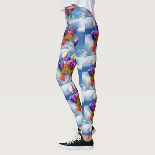 Regenboogballonnen in wolken leggings (Links)