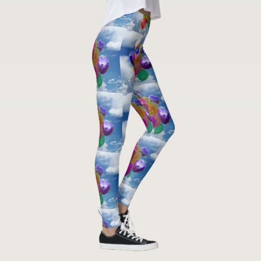 Regenboogballonnen in wolken leggings (Rechts)