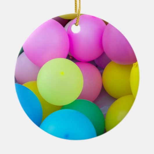 Regenboogballonnen Keramisch Ornament (Voorkant)