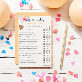 Regenboogballonnen onder de douche raden spel