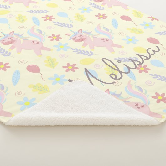 regenboogballonnen pastelmonogram sherpa deken (3/4)