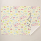 regenboogballonnen pastelmonogram sherpa deken (Voorkant (horizontaal))