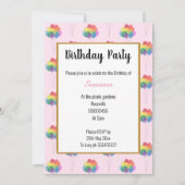 Regenboogballonnen PINK MULTIPLE Birthday Kaart (Voorkant)