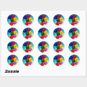 Regenboogballonnen Ronde Sticker (Vel)