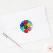 Regenboogballonnen Ronde Sticker (Envelop)
