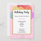 Regenboogballonnen Roze bubeldag Kaart (Voorkant)