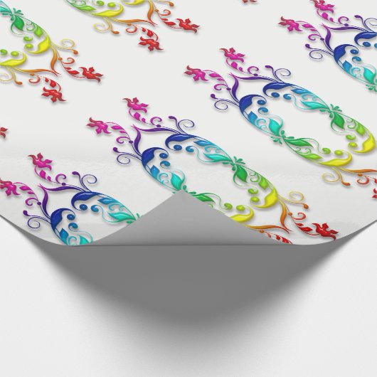 regenboogbarokelement cadeaupapier (Hoek)