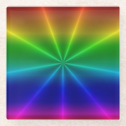 Regenboogbarst Glazen Onderzetter (Voorkant)