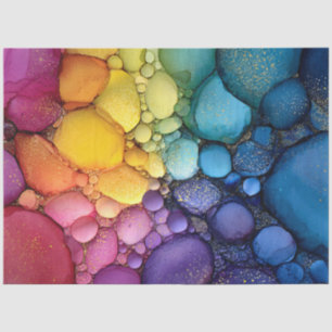 Regenboogbeltextuur Vloeibare Kunst Tissuepapier