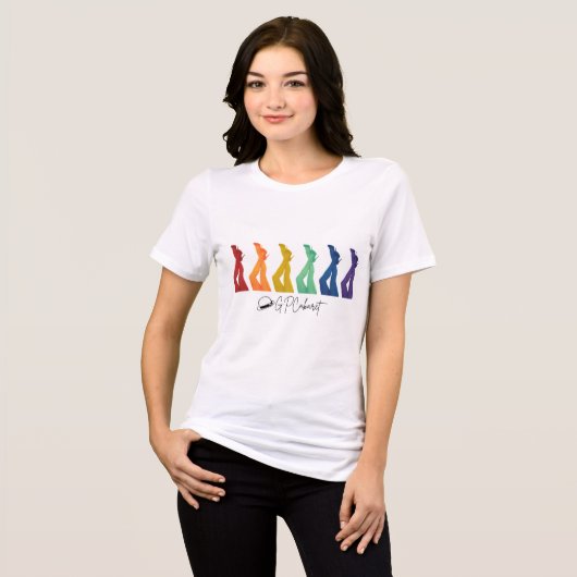 Regenboogbenen + zwart lettertype Tri-Blend shirt (Voorkant volledig)