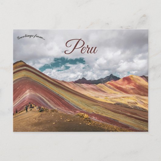 Regenboogberg Cusco Peru Briefkaart (Voorkant)