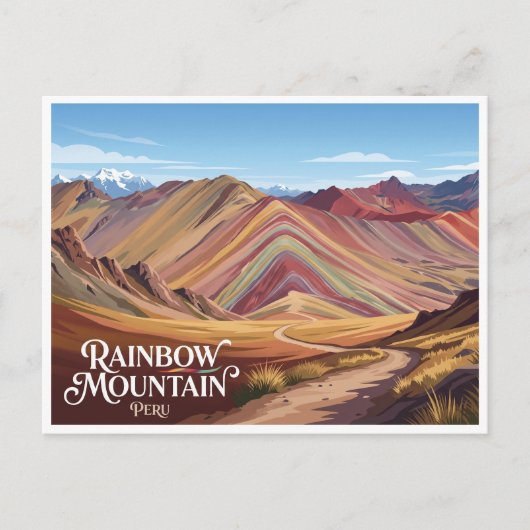Regenboogberg Cusco Peru Briefkaart (Voorkant)