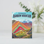 Regenboogberg Peru Briefkaart (Staand voorkant)