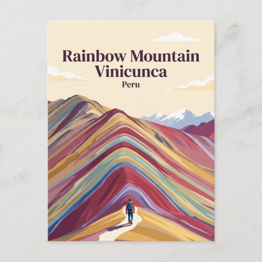 Regenboogberg Vinicunca Peru Briefkaart (Voorkant)