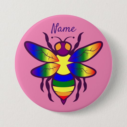 Regenboogbijen Thunder_Cove Ronde Button 7,6 Cm (Voorkant)