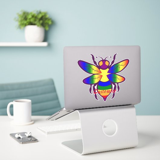 Regenboogbijen Thunder_Cove Sticker (Laptop op bureau)