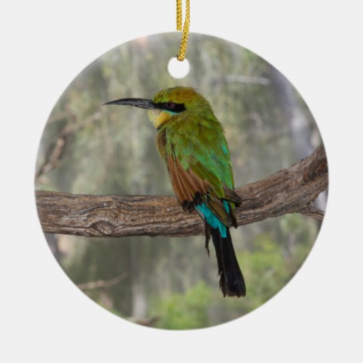 Regenboogbijeneter vogel, Australië Keramisch Ornament (Voorkant)