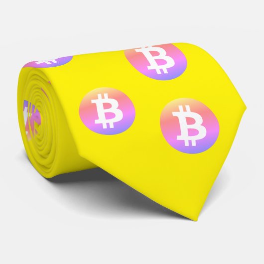 Regenboogbitmunt Wave BTC Crypto Token Stropdas (Opgerold)