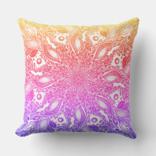 regenboogblad leaf mandala werpt pijlstaart kussen