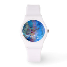 Regenboogblauw opaloog horloge