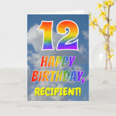 Regenboogblik "12" & "GELUKKIGE VERJAARDAG", Wolke Kaart (Gele Bloem)