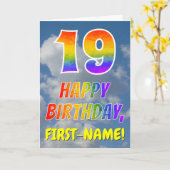 Regenboogblik "19" & "GELUKKIGE VERJAARDAG", Wolke Kaart (Gele Bloem)