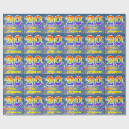 Regenboogblik "20" & "GELUKKIGE VERJAARDAG", Wolke Cadeaupapier