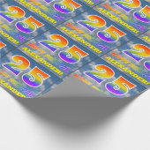 Regenboogblik "25" & "HAPPY BIRTHDAY", wolken, Sky Cadeaupapier (Hoek)