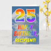 Regenboogblik "25" & "HAPPY BIRTHDAY", wolken, Sky Kaart (Gele Bloem)