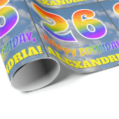Regenboogblik "26" & "GELUKKIGE VERJAARDAG", Wolke Cadeaupapier (Rol Hoek)