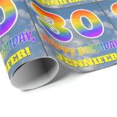 Regenboogblik "30" & "GELUKKIGE VERJAARDAG", Wolke Cadeaupapier (Rol Hoek)