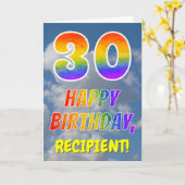 Regenboogblik "30" & "GELUKKIGE VERJAARDAG", Wolke Kaart (Gele Bloem)