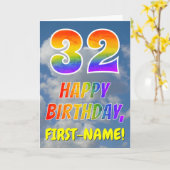 Regenboogblik "32" & "GELUKKIGE VERJAARDAG", Wolke Kaart (Gele Bloem)