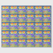 Regenboogblik "35" & "HAPPY BIRTHDAY", wolken, Sky Cadeaupapier (Vlak)