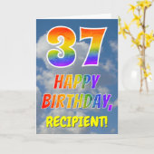 Regenboogblik "37" & "GELUKKIGE VERJAARDAG", Wolke Kaart (Gele Bloem)