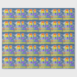 Regenboogblik "41" & "HAPPY BIRTHDAY", wolken, Sky Cadeaupapier