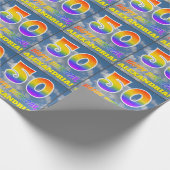 Regenboogblik "50" & "GELUKKIGE VERJAARDAG", Wolke Cadeaupapier (Hoek)
