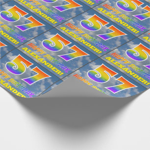 Regenboogblik "57" & "GELUKKIGE VERJAARDAG", Wolke Cadeaupapier