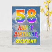 Regenboogblik "58" & "GELUKKIGE VERJAARDAG", Wolke Kaart (Gele Bloem)